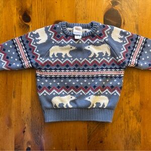 Hanna Andersson Blue Sweater with Polar Bear Design